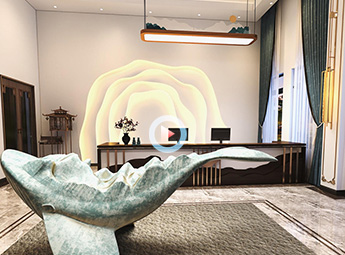 杭州富陽休閑SPA會所大廳設(shè)計(jì)裝修全景效果圖