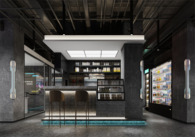 灰色工業風網咖裝修設計案例